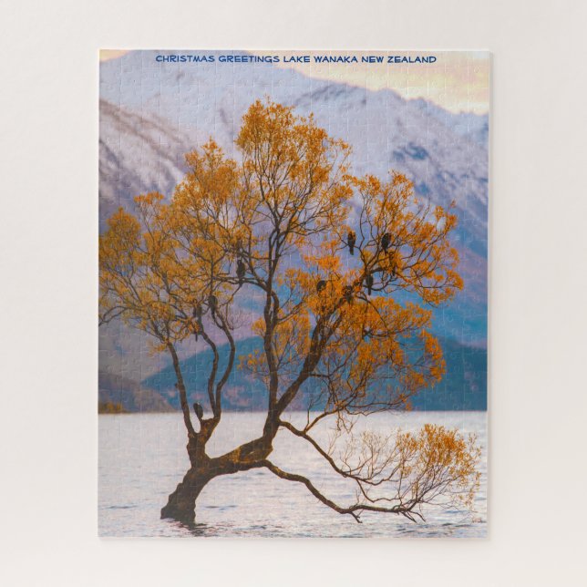Weihnachts Grüße Lake Wanaka Neuseeland Puzzle (Vertikal)