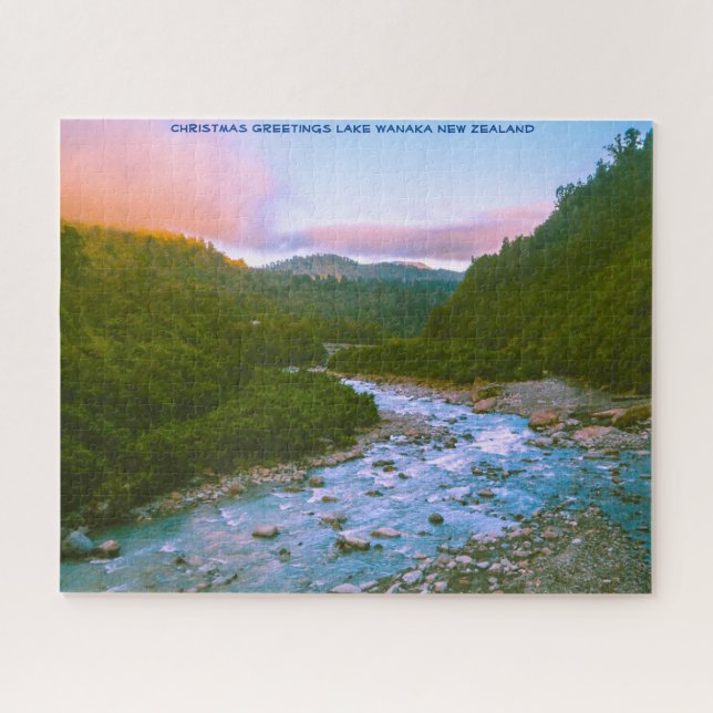 Weihnachts Grüße Lake Wanaka Neuseeland Puzzle (Horizontal)