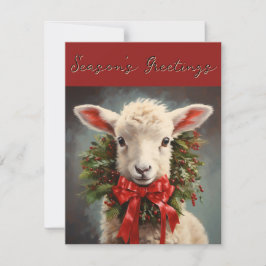 Weihnachts-Grüße-Lamm-Grußkarte der Saison Einladung
