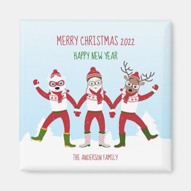 Weihnachts-Grüße mit dem Weihnachtsmann und dem Ma Magnet (Vorne)