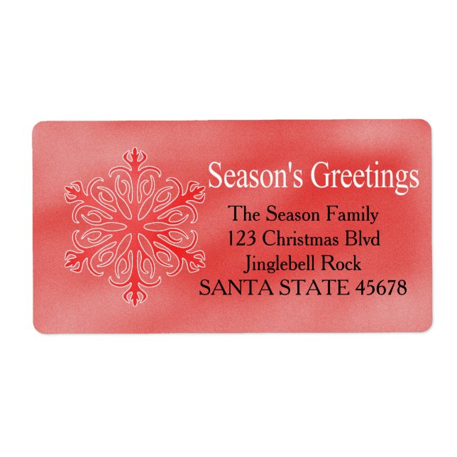 Weihnachts-Grüße Snowflake Holiday-Adressetikett (Vorne)