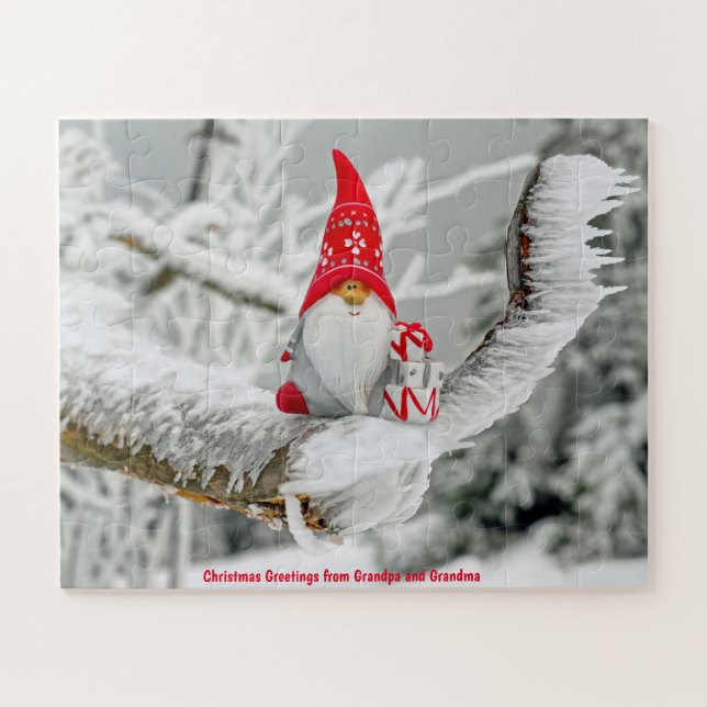 Weihnachts-Grüße von Opa und Oma Puzzle (Horizontal)
