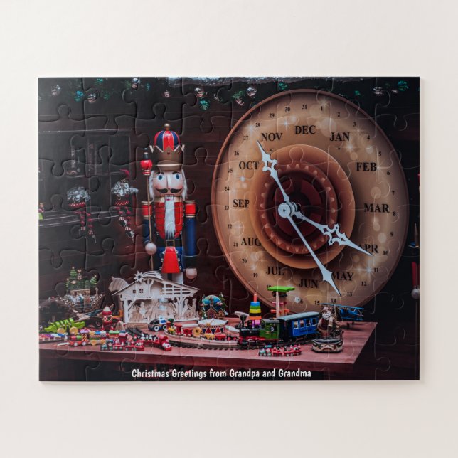 Weihnachts-Grüße von Opa und Oma Puzzle (Horizontal)