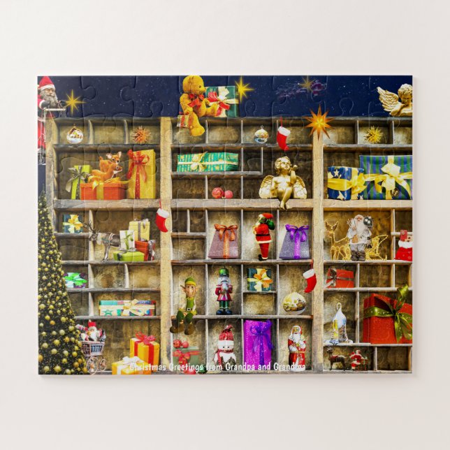 Weihnachts-Grüße von Opa und Oma Puzzle (Horizontal)