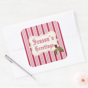 Weihnachts-Grüße-Weihnachtsaufkleber Quadratischer Aufkleber