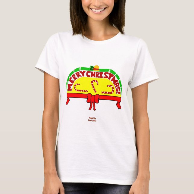 Weihnachts-Grüße Weiß-Basic-T-Shirt T-Shirt (Vorderseite)