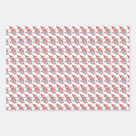 Weihnachts-Grußkarte eines Schneemanns Geschenkpapier Set