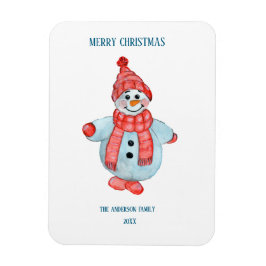 Weihnachts-Grußkarte eines Schneemanns Magnet