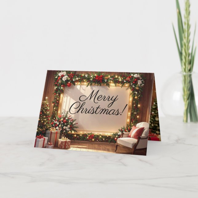 Weihnachts-Grußkarte mit 3 Bildern Karte (Vorderseite)