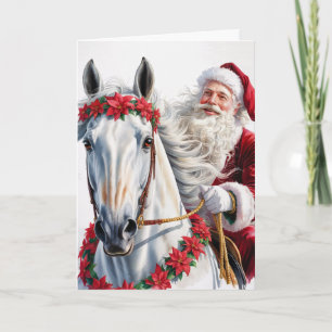 Weihnachts-Grußkarte mit Pferd Feiertagskarte