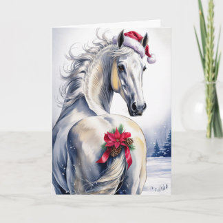 Weihnachts-Grußkarte mit Pferd Feiertagskarte