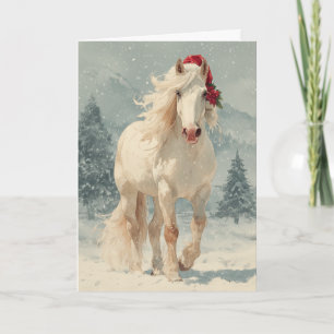 Weihnachts-Grußkarte mit Pferd Feiertagskarte