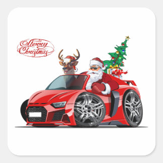 Weihnachts-Grußkarte mit Weihnachtsschreiben Quadratischer Aufkleber