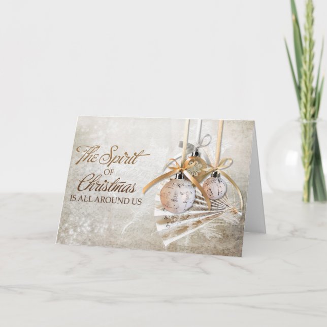 Weihnachts-Grußkarte - Musikthema Feiertagskarte (Vorderseite)