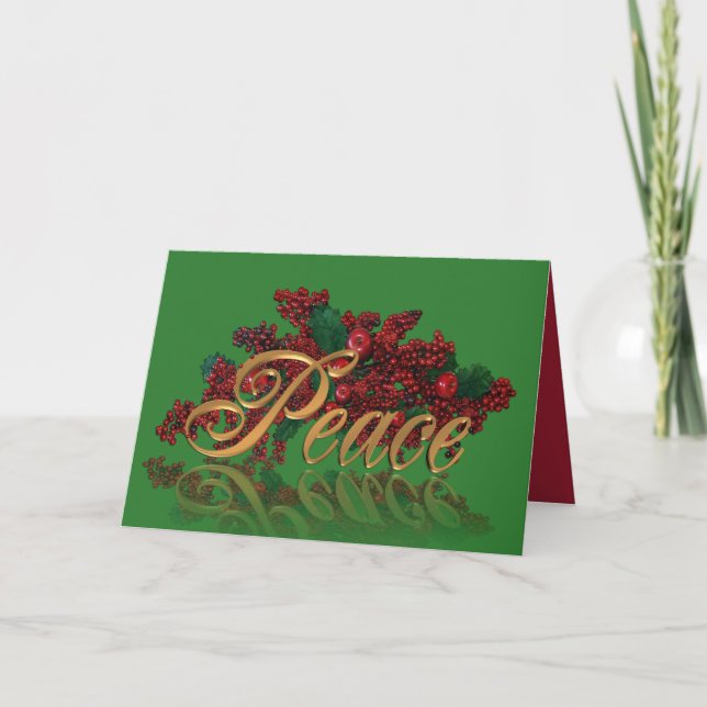 Weihnachts Grußkarte PEACE Feiertagskarte (Vorderseite)