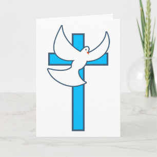 Weihnachts-Grußkarte/Taube und Kreuz Feiertagskarte