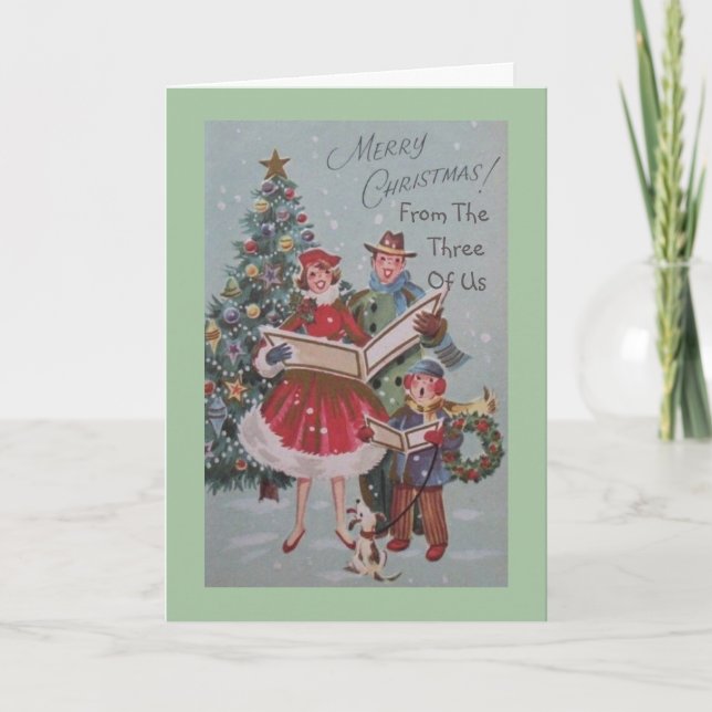 Weihnachts-Grußkarte von uns drei Karte (Vorderseite)