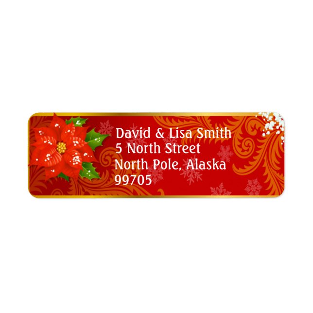 Weihnachts-Grußkarten-Rücksendeadressen-Aufkleber (Vorne)