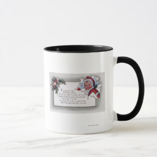 Weihnachts-GrußLittle Kid durch Papier Tasse