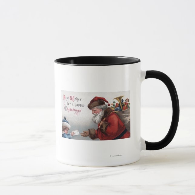 Weihnachts-GrußSanta Erreichungsbrief Tasse (Rechts)