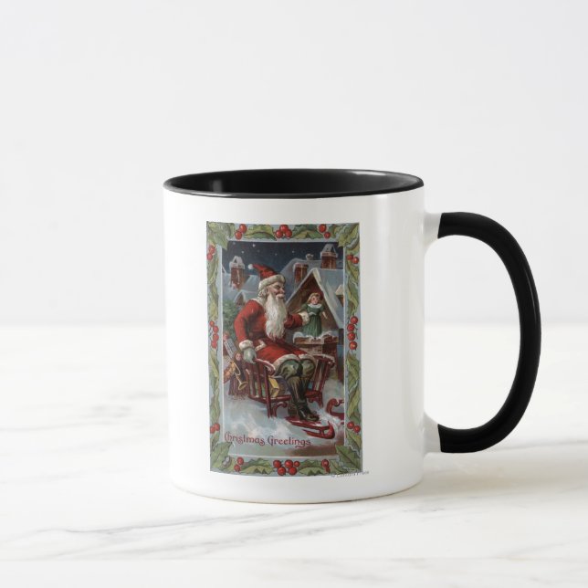 Weihnachts-GrußSanta on Sleigh Tasse (Rechts)