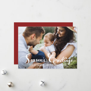 Weihnachts-Grußskript-Foto-Flachkarte Feiertagskarte