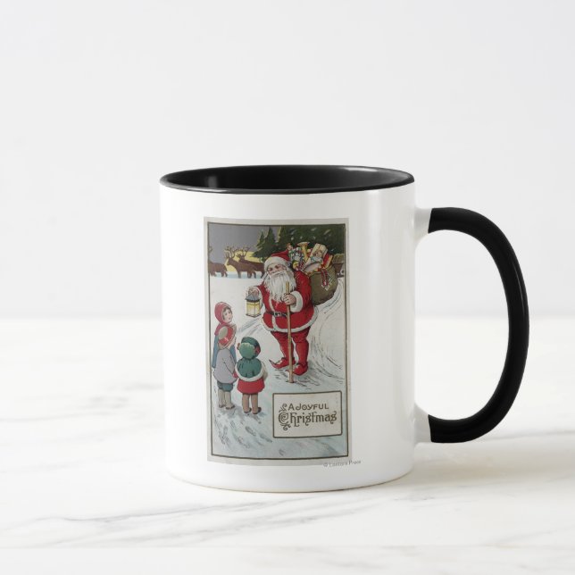 Weihnachts-GrußWeihnachten Gespräch mit Kindern Tasse (Rechts)