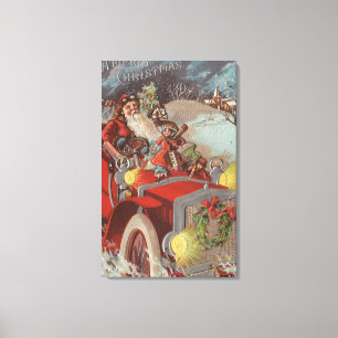 Weihnachts-GrußWeihnachten im Auto Leinwanddruck