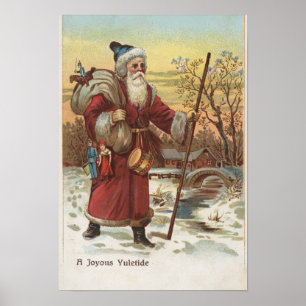 Weihnachts-GrußWeihnachten mit Gehstock Poster