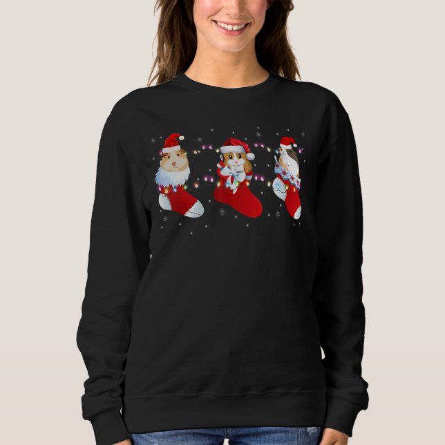 Weihnachts-Guinea Socken Pig Pajama Xmas Weihnacht Sweatshirt (Vorderseite)