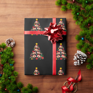 Weihnachts-Gürteltier-Tannenbaum-Santa-Hut-Ornamen Geschenkpapier