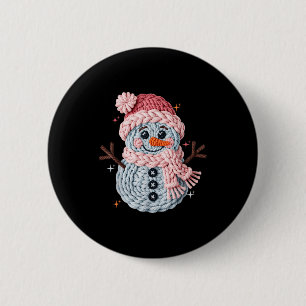 Weihnachts-Häkelfauxgarn gehäkelt Schneemann Lusti Button