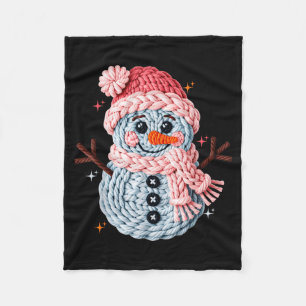 Weihnachts-Häkeln Falschgarn gehäkelt Schneemann L Fleecedecke
