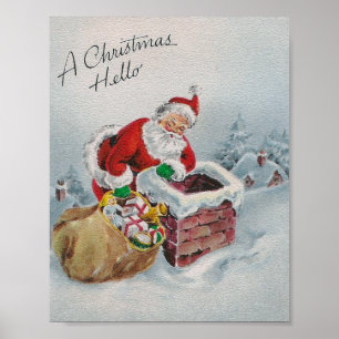 Weihnachts Hallo Vintage Poster