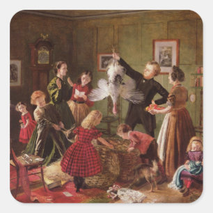 Weihnachts-Hampe Quadratischer Aufkleber