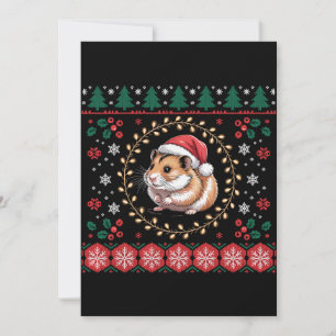 Weihnachts-Hamster-Weihnachtsmannmütze-hässlicher Einladung