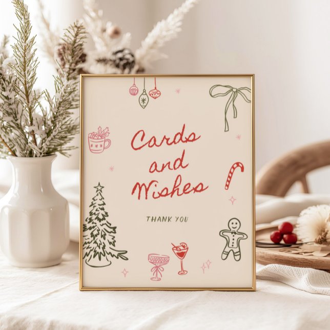 Weihnachts-Handgezeichnete Karten und Wünsche Poster (Von Creator hochgeladen)