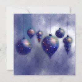 Weihnachts hängen Blue Baubles Flat Card