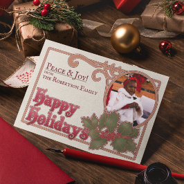 Weihnachts-Happy Holidays Vintages Foto Feiertagskarte