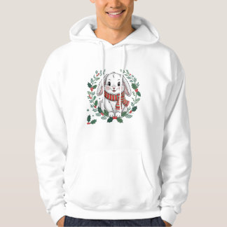 Weihnachts-Hasen-Kranz – Süßer Festlicher Osterhas Hoodie