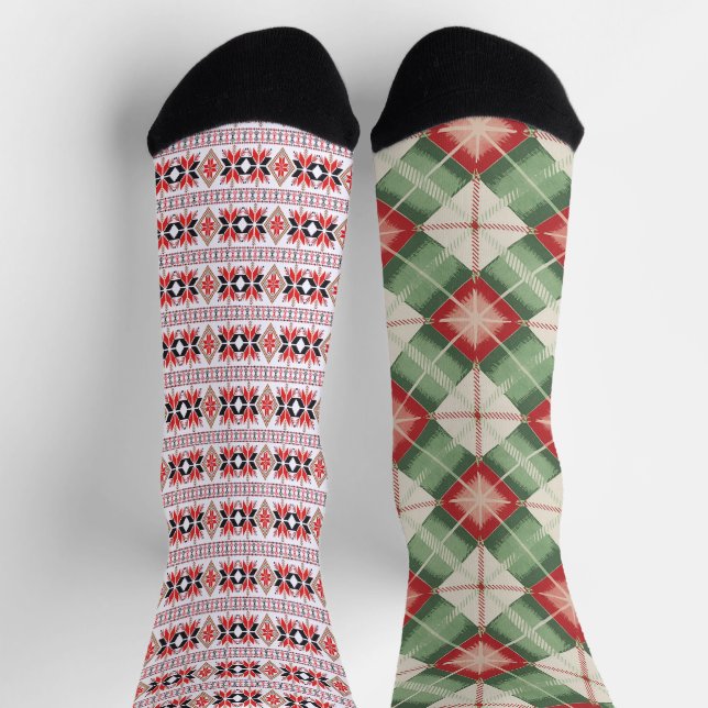 Weihnachts-Hässlich-Pulli-Selten Socken (Oben)