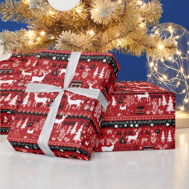 Weihnachts hässlich Pullover gekachelt Muster Geschenkpapier (Feiertage)
