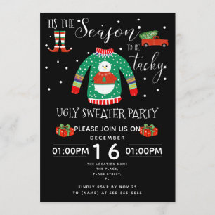Weihnachts hässlich Sweater Party Spendenaktion Einladung