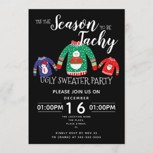 Weihnachts hässlich Sweater Party Spendenaktion Einladung