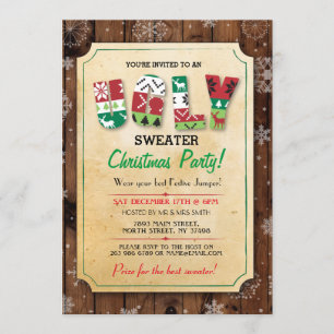 Weihnachts hässlicher Pullover-Party-Abendessen-Ei Einladung