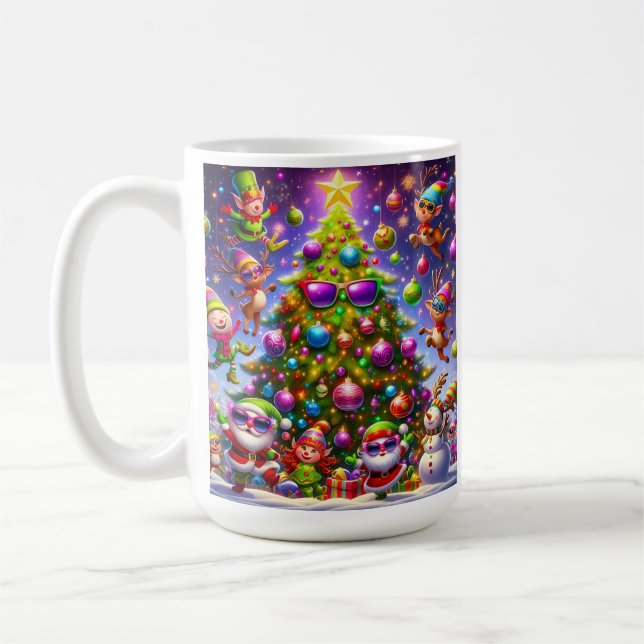 Weihnachts hässliches Pullodesign Kaffeetasse (Links)