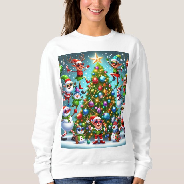 Weihnachts hässliches Pullodesign Sweatshirt (Vorderseite)