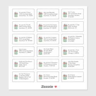 Weihnachts-Haus 18 individuelle Namensadressen Aufkleber