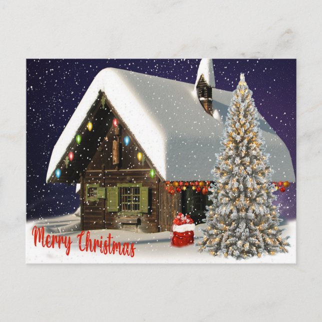 Weihnachts-Haus Postkarte (Vorderseite)