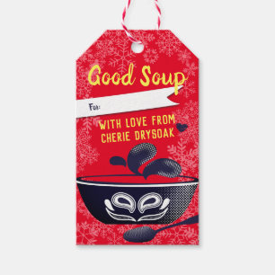 Weihnachts hausgemachte Suppe ein Glas Geschenk Ta Geschenkanhänger